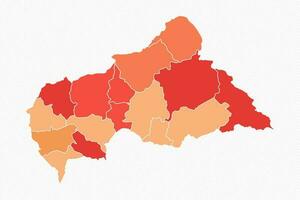 Colorful Central African Republic Divided Map Illustration vector