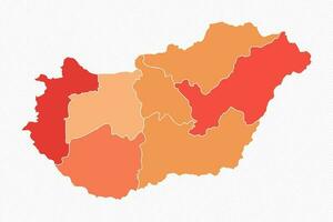vistoso Hungría dividido mapa ilustración vector