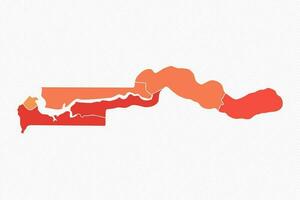 Colorful Gambia Divided Map Illustration vector