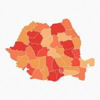 Colorful Romania Divided Map Illustration vector