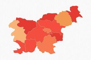 Colorful Slovenia Divided Map Illustration vector