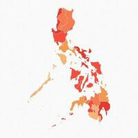 Colorful Philippines Divided Map Illustration vector