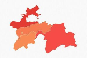 Colorful Tajikistan Divided Map Illustration vector