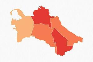 Colorful Turkmenistan Divided Map Illustration vector