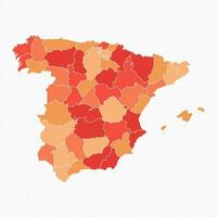 Colorful Spain Divided Map Illustration vector