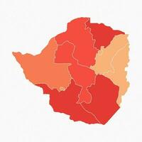 Colorful Zimbabwe Divided Map Illustration vector