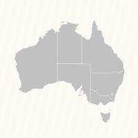 Detailed Map of Australia With States and Cities vector