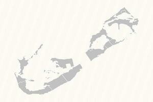 detallado mapa de islas Bermudas con estados y ciudades vector