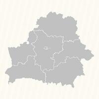 detallado mapa de bielorrusia con estados y ciudades vector