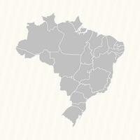 Detailed Map of Brazil With States and Cities vector