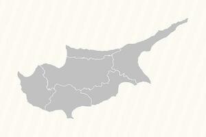 Detailed Map of Cyprus With States and Cities vector