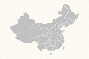 detallado mapa de China con estados y ciudades vector