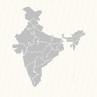 Detailed Map of India With States and Cities vector