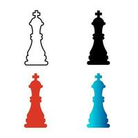 Abstract Chess King Silhouette Illustration vector