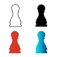 Abstract Chess Pawn Silhouette Illustration vector
