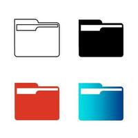 Abstract Computer Folder Silhouette Illustration vector