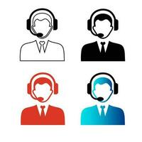 Abstract Customer Support Silhouette Illustration vector