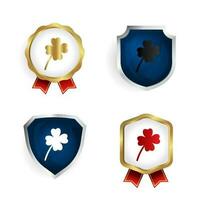 Abstract Clover Badge and Label Collection vector