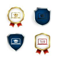 Abstract E-learning Badge and Label Collection vector