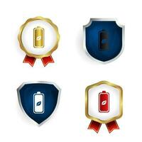 Abstract Eco Battery Badge and Label Collection vector