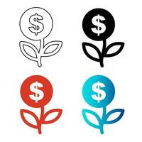 Abstract Grow Money Silhouette Illustration vector