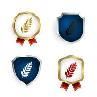 Abstract Fern Badge and Label Collection vector