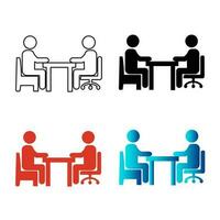 Abstract Interview Silhouette Illustration vector