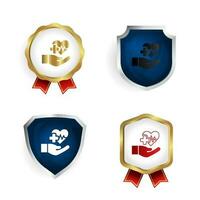 Abstract Health Care Badge and Label Collection vector