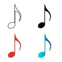 Abstract Music Note Silhouette Illustration vector