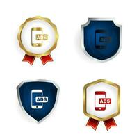 Abstract Mobile Ads Badge and Label Collection vector