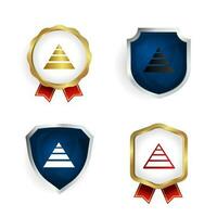 Abstract Pyramid Hierarchy Badge and Label Collection vector