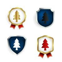 Abstract Pine Tree Badge and Label Collection vector