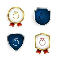 Abstract Ring Badge and Label Collection vector