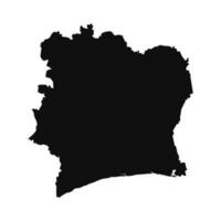 Abstract Silhouette Ivory Coast Simple Map vector