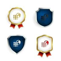 Abstract Server Earth Badge and Label Collection vector