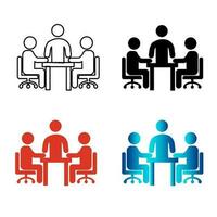 Abstract Team Meeting Silhouette Illustration vector