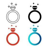 Abstract Wedding Ring Silhouette Illustration vector