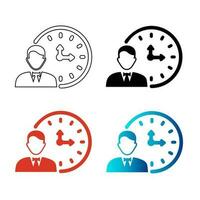 Abstract Work Hours Silhouette Illustration vector