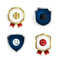 Abstract Tongue Emotion Badge and Label Collection vector