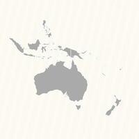 Detailed Map of Oceania With Countries vector