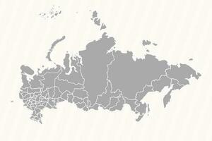 detallado mapa de Rusia con estados y ciudades vector