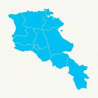 Flat Design Map of Armenia With Details vector