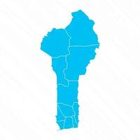 Flat Design Map of Benin With Details vector