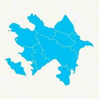 Flat Design Map of Azerbaijan With Details vector