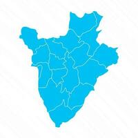 plano diseño mapa de Burundi con detalles vector