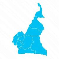 Flat Design Map of Cameroon With Details vector