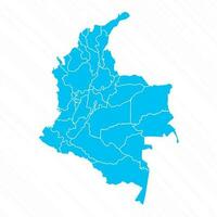 Flat Design Map of Colombia With Details vector
