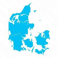 Flat Design Map of Denmark With Details vector