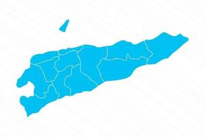 Flat Design Map of East Timor With Details vector