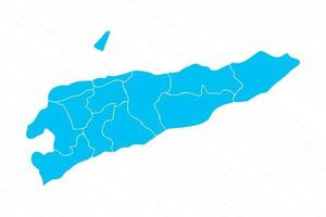 Flat Design Map of East Timor With Details vector